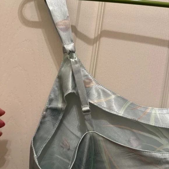 Vintage Etienne Slip Dress SZ Small light blue floral - Picture 5 of 6